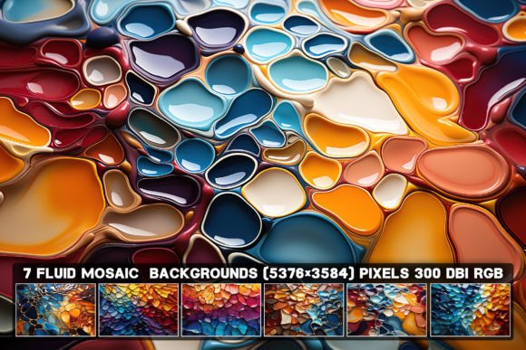 7 Abstract Fluid Mosaic Backgrounds for Creative Projects