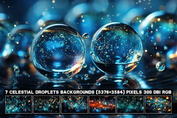 7 Celestial Droplets Backgrounds: Elevate Your Creative Projects