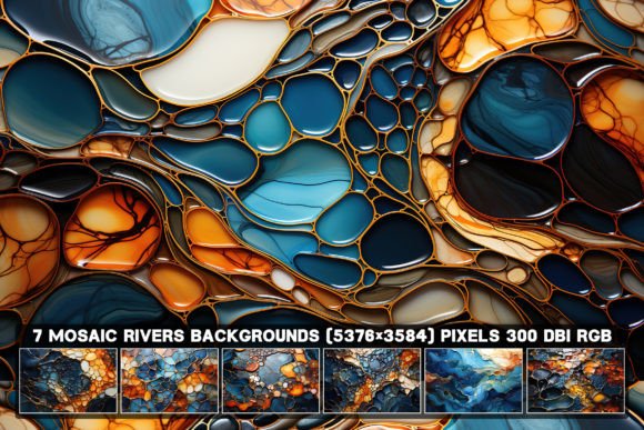 7 Mosaic Rivers Backgrounds Flowing: A Designer's Visual Asset
