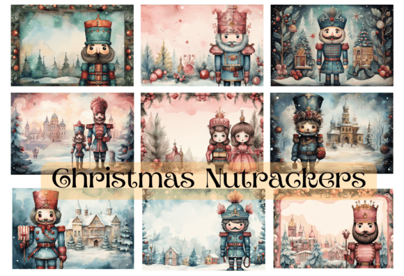 Christmas Nutcracker Backgrounds: 12 High-Quality JPG Designs