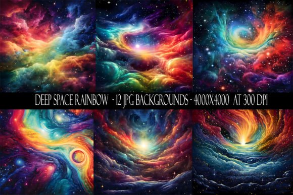 Deep Space Rainbow Backgrounds for Cosmic Design Projects