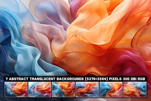 Elevate Your Design with 7 Abstract Translucent Veil Backgrounds