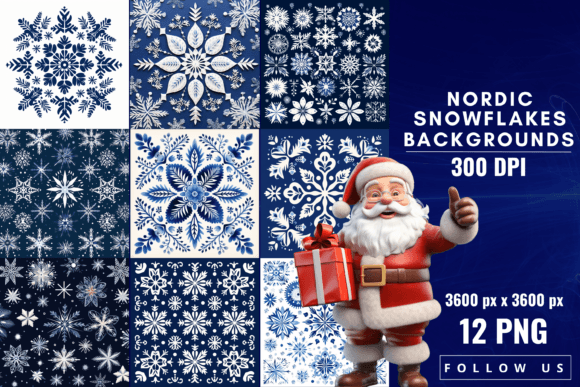Embrace Nordic Elegance with Snowflake Backgrounds