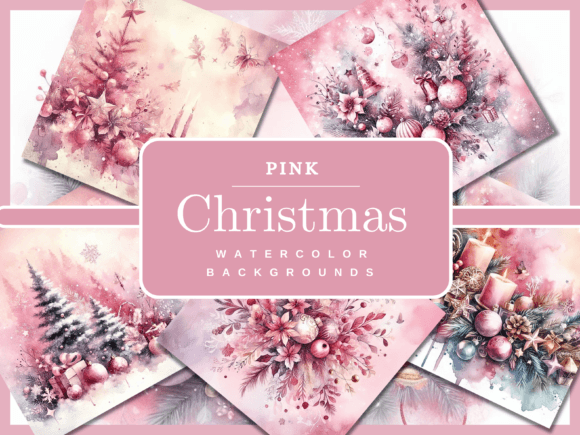 Embrace the Season with 40 Pink Watercolor Christmas Backgrounds