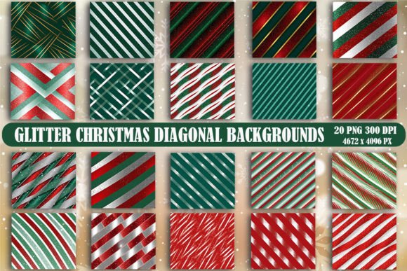 Glitter Christmas Diagonal Backgrounds: A Designer's Festive Toolkit