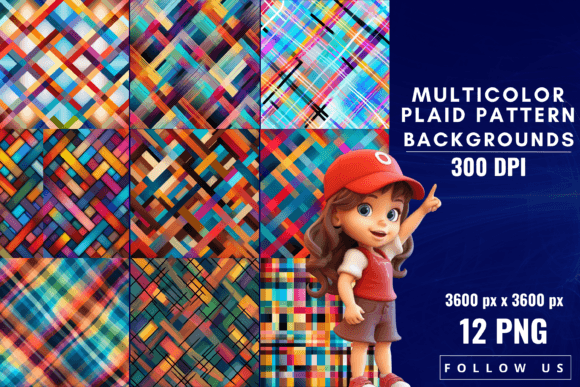 Infuse Your Projects with Vibrant Style Using Multicolor Plaid Pattern Backgrounds