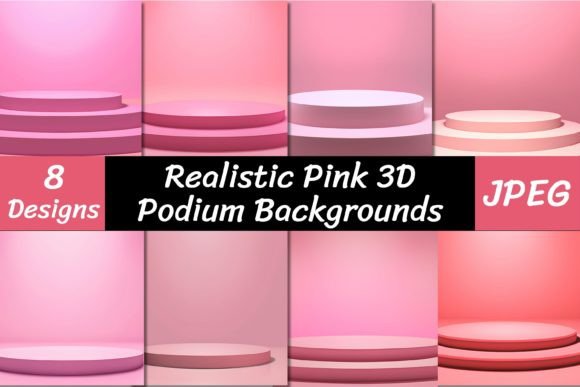 Stunning Realistic Pink 3D Podium Backgrounds