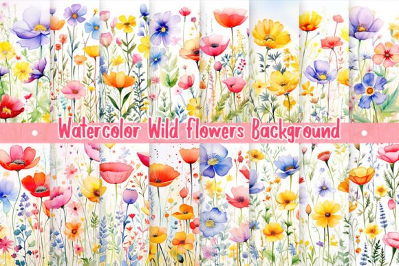 Watercolor Wild Flowers Backgrounds: A Creative Toolkit