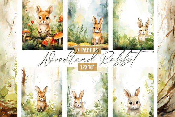 Watercolor Woodland Rabbit Backgrounds: A Creative Toolkit