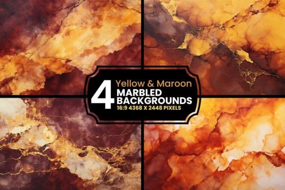 Yellow Maroon Fall Marble Backgrounds: A Designer's Autumn Essential